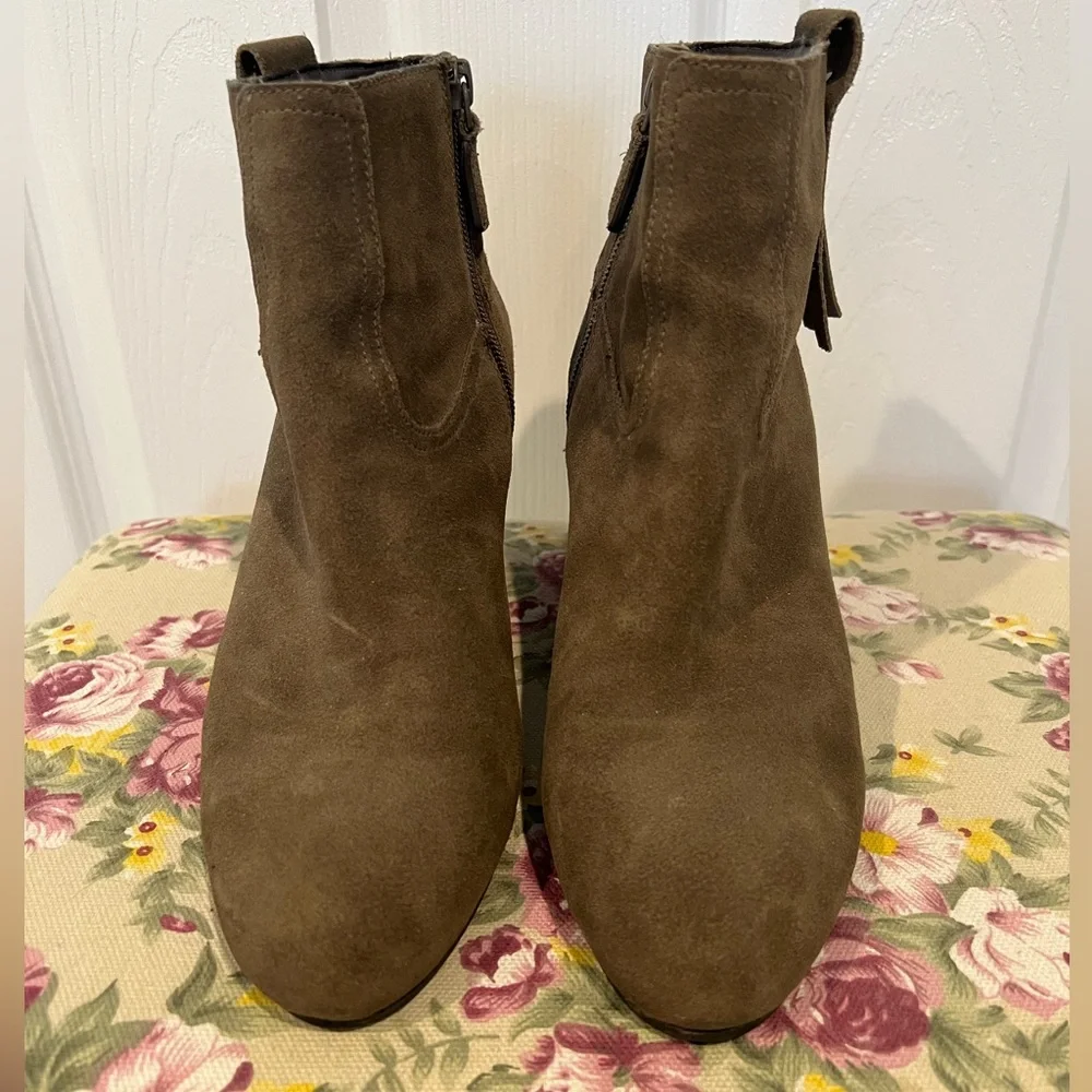 Cole Haan Suede Booties in Olive Green - Picture 7 of 9